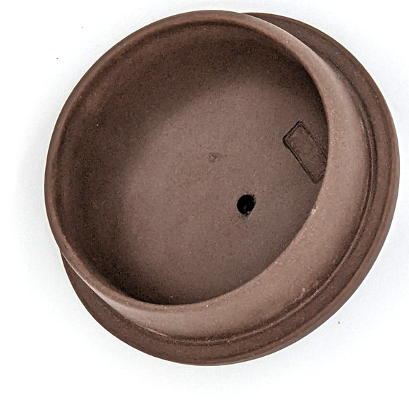 Yixing Teapot Chinese Unglazed w Bamboo Motif Handmade Zisha Clay Signed - Picture 9 of 11